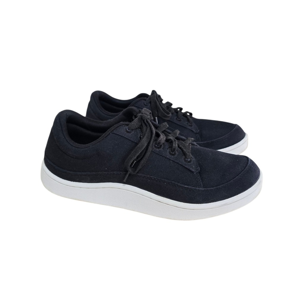 Allbirds Canvas Pipers Sneakers Womens 9 True Black White Organic Cotton‎ CPIW9